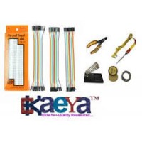 OkaeYa.com Breadboard + 20 Pcs M-M, 20 Pcs M-F, 20 Pcs F-F Jumper Wires Set + 5 In 1 Soldering Iron Set With Comp. Box